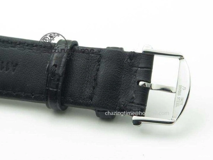 MIROTIME 0420 Portofino Chrono SS Black Dial on Black Leather Strap A Refined 7390